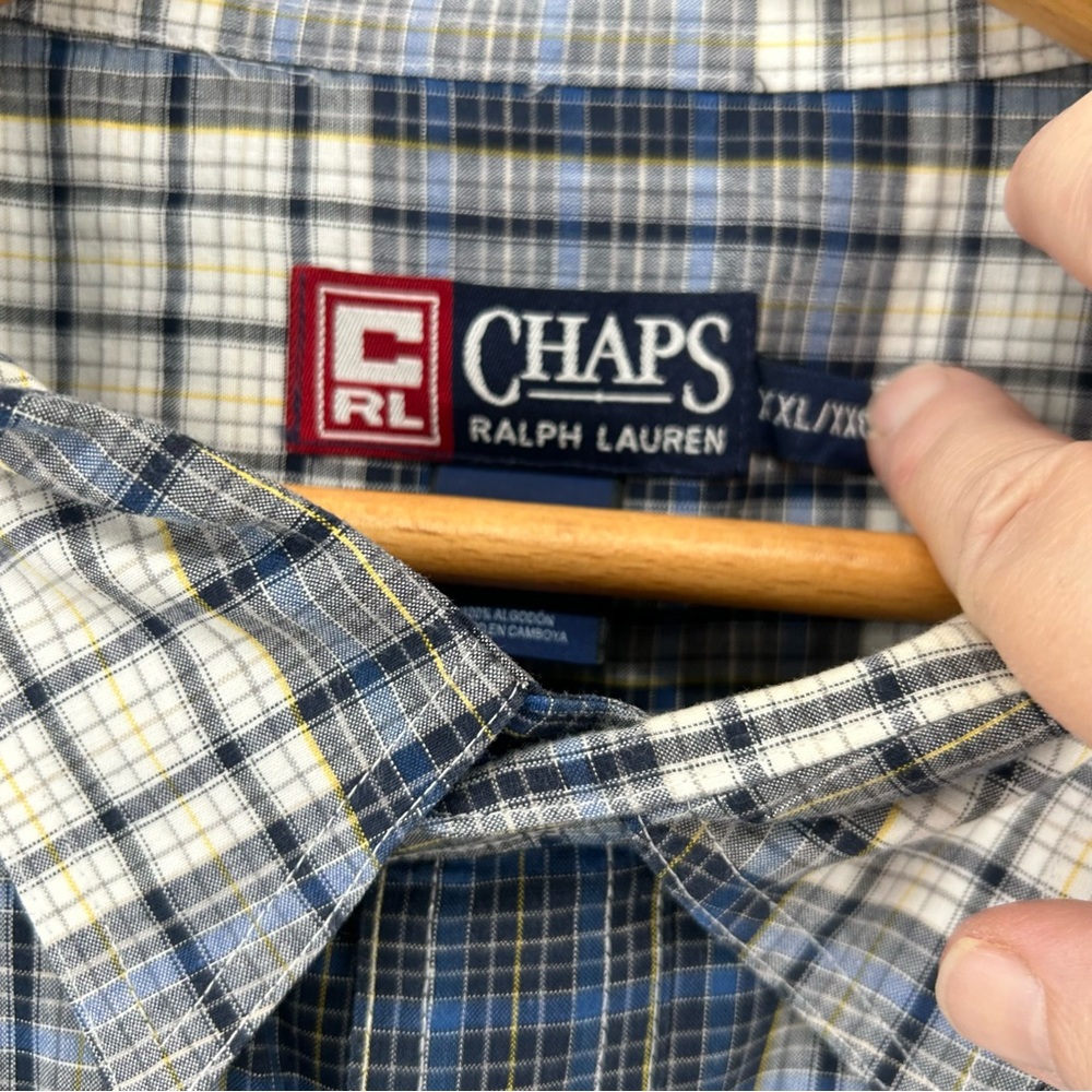 Chaps Ralph Lauren Shirt Mens 2XL Blue Plaid Button Up‎ Workwear Heritage - Picture 4 of 8